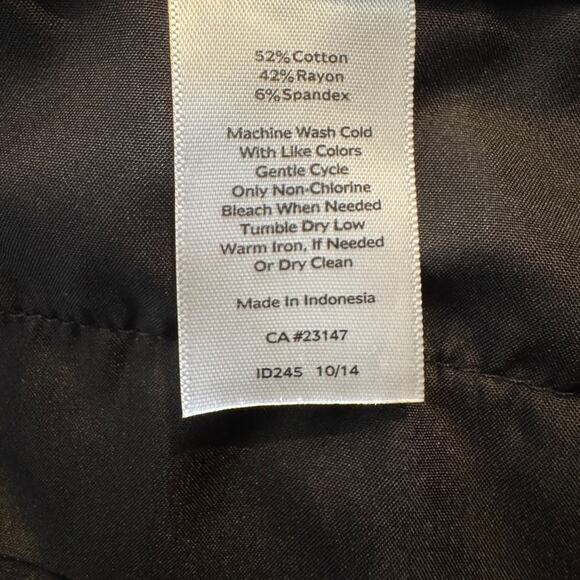 Talbots ankle pants black Chatham flat front side zip  stretch cotton Sz 10 - Picture 9 of 9